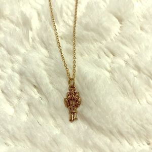 Gold wheat necklace